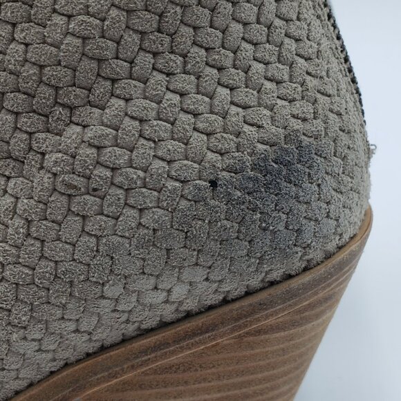 Eileen Fisher Slew Leather Lace Up Boots 6 Womens Booties Block Heels Taupe - Picture 8 of 8